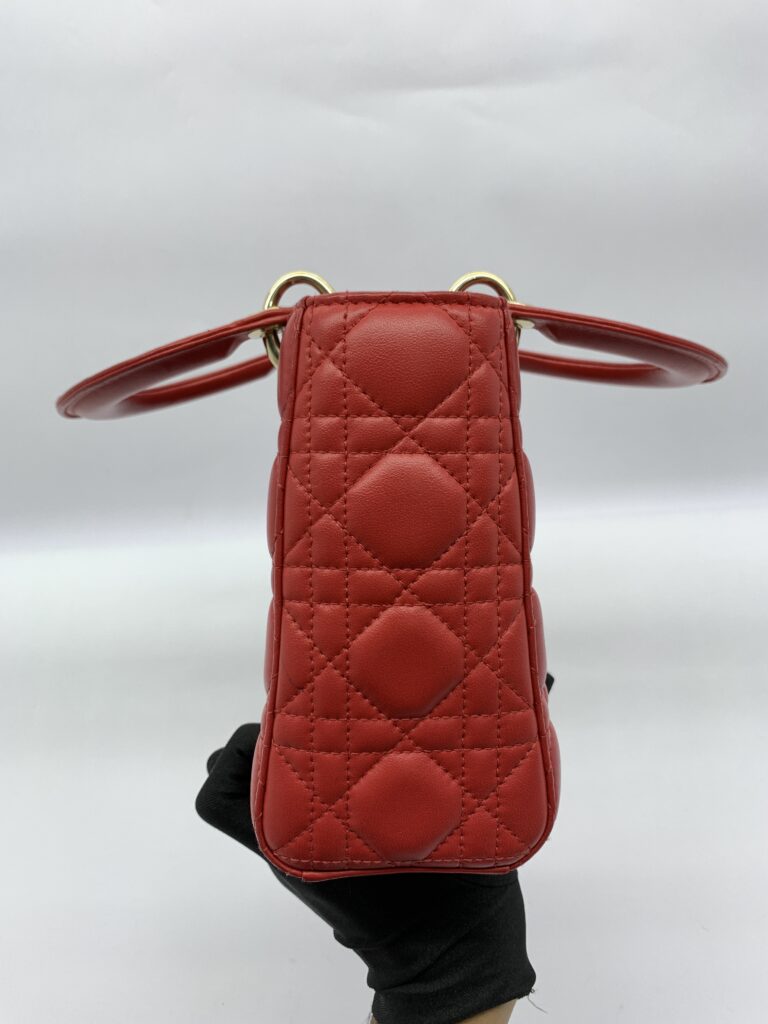Lady Dior Small Lambskin Red