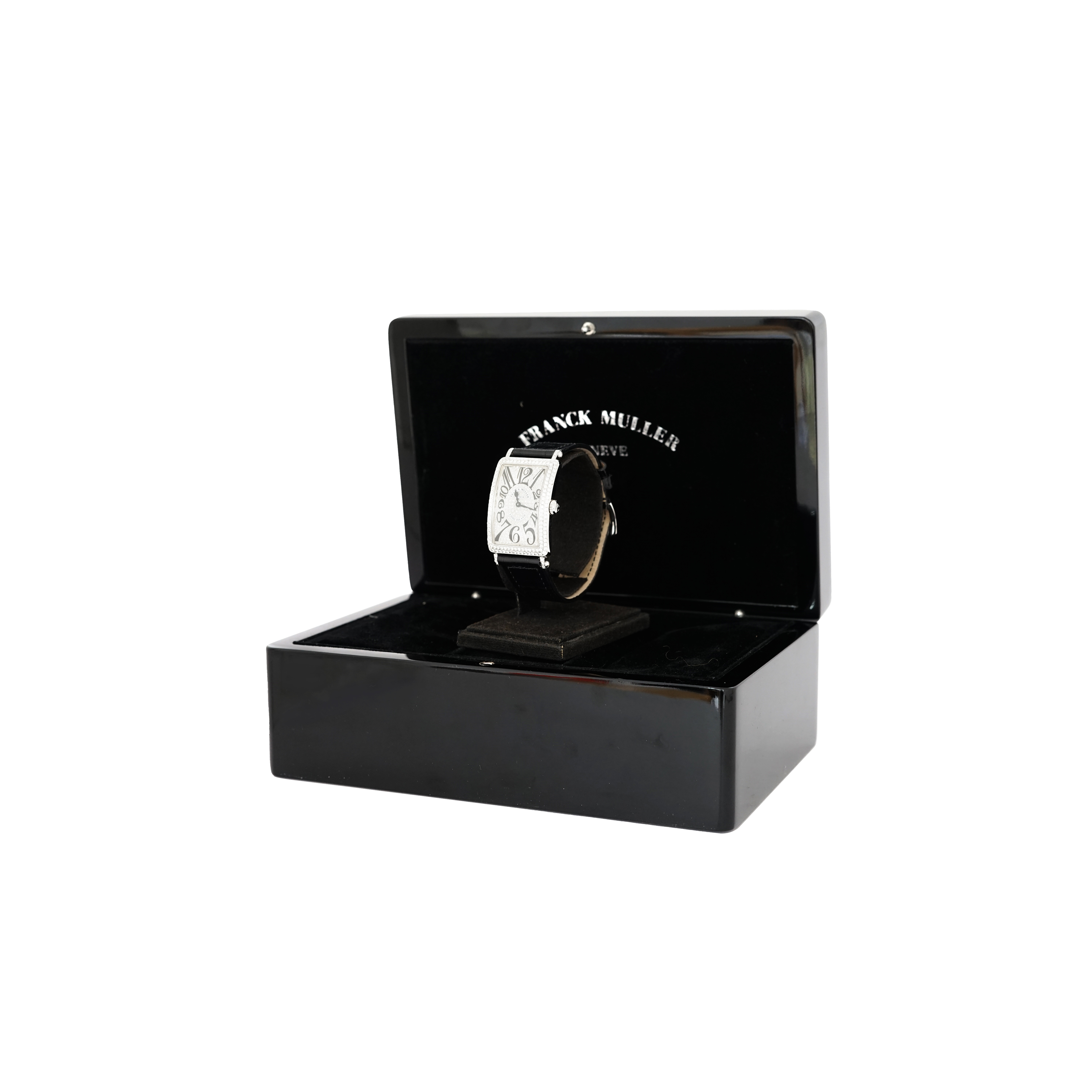 Long Island 952 Qz Silver Diamond Bezel Black Croco Strap