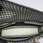 Lady D-Joy Medium Canvas Houndstooth Black White GHW