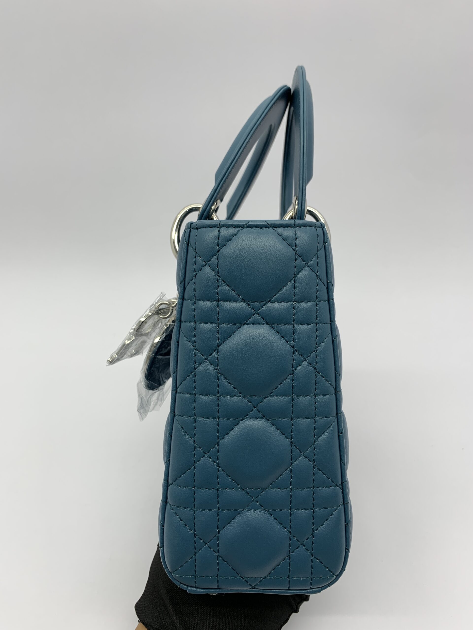 Lady Dior Small Lambskin Deep Ocean SHW