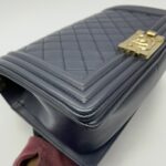 Boy 25 Lambskin Navy GHW
