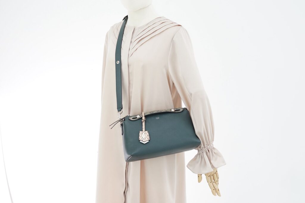 By The Way Medium Dark Green/Handle Snake Skin SHW
